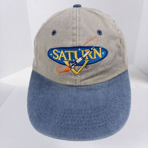 Vintage Saturn V Rocket Hat Embroidered Two Tone Strapback NASA Space USA Rare - Picture 1 of 5